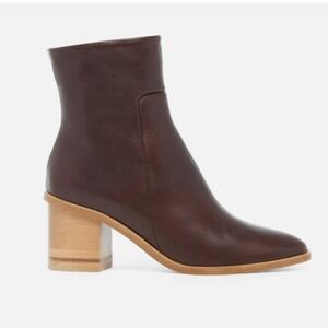 Coclico Bebe Boot Castagno Leather Block Wood Heel Ankle Boots Women 40.5 US 9.5